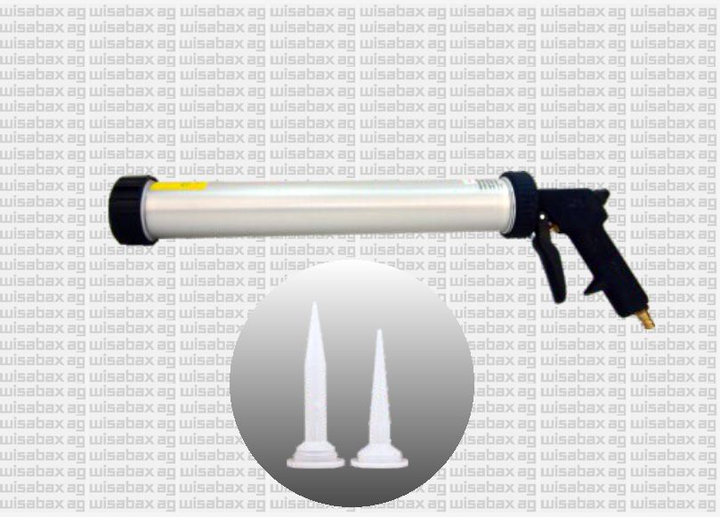 Kitt-Luftpistole‚ Druckluftpistole für 1 kg Ölkitt-Schläuche. Geprüft für max. 15 bar Druck
