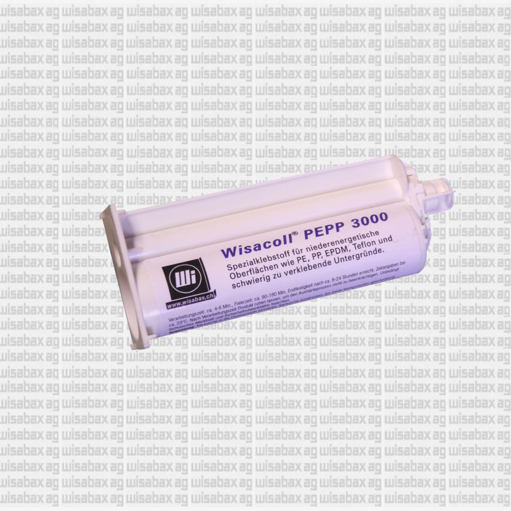 Wisacoll PEPP 3000‚ Konstruktiver 2K-Spezial-Klebstoff für PE, PP, Teflon & EPDM, 37 ml / 10:1 Kartuschen